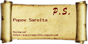 Popov Sarolta névjegykártya